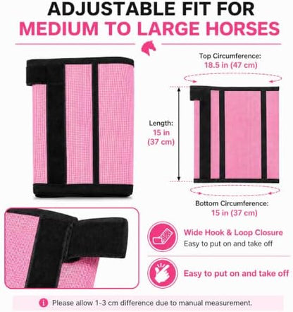 Fly Boots for Horses Set of 4 - Breathable Mesh Equine Leg Protection,Anti-Sag Stay-On Horse Fly Boots,Reduces Stomping & Fatigue,UV-Block, Adjustable Fit for Medium to Large Horses