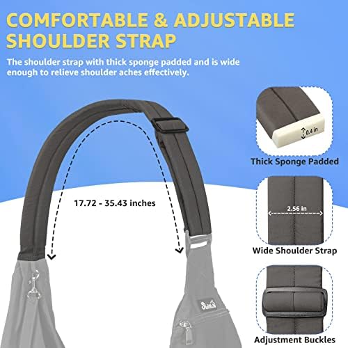 SlowTon Dog Carrier Sling - Thick Padded Shoulder Strap Adjustable, Gray XS