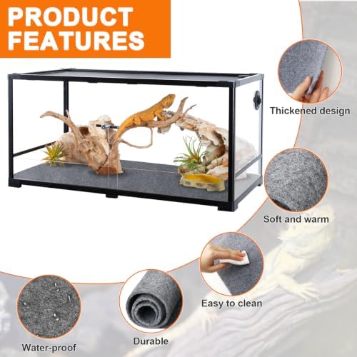 Reptile Carpet, Terrarium Liner, Reptile Bedding Substrate, 17.25" x 35.25"