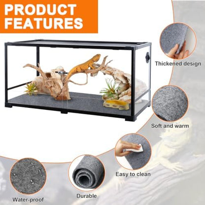 Reptile Carpet, Terrarium Liner, Reptile Bedding Substrate, 17.25" x 35.25"