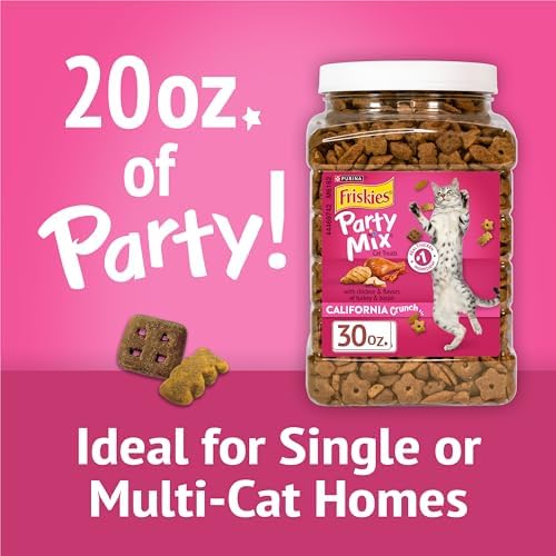 Friskies Purina Party Mix California Crunch Cat Treats, 20 oz Canister
