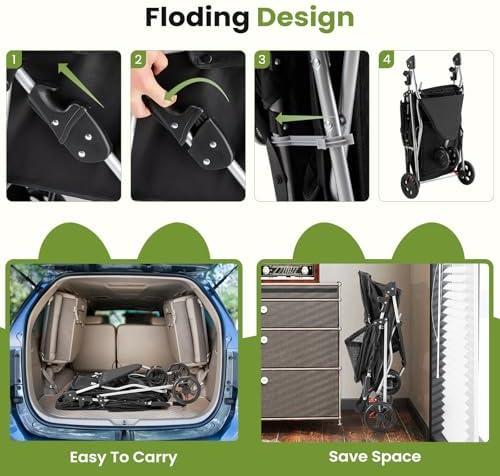 NEWBULIG 3 Wheel Foldable Pet Stroller for Dogs and Cats