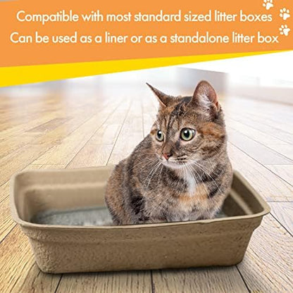 Disposable Litter Boxes (Brown, Large 16-Pack)