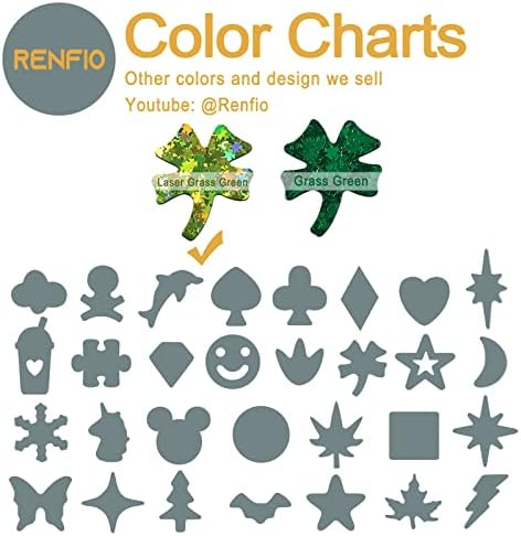 Renfio 1.75 Oz 50g Four Leaf Clover Confetti Glitter for Resin