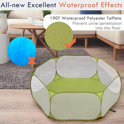 Pawaboo Small Animals Playpen, Green