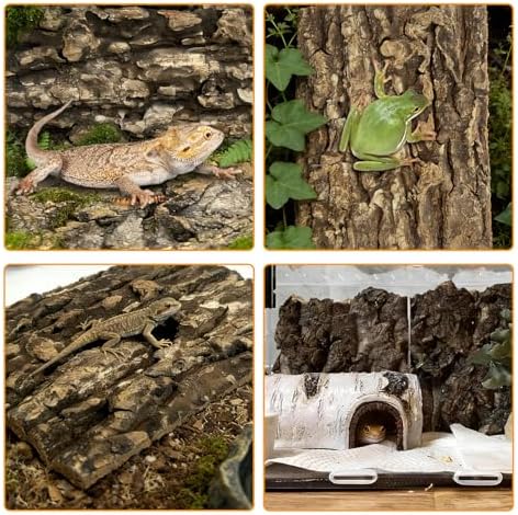Reptile Cork Bark Bedding 6PCS Bearded Dragon Climbing Wall Mat
