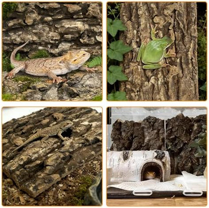 Reptile Cork Bark Bedding 6PCS Bearded Dragon Climbing Wall Mat