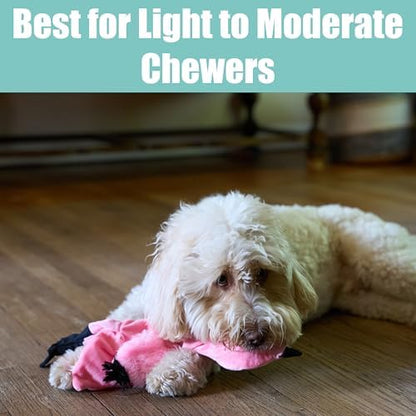 SPOT Skinneeez Flamingo 19 Inch Stuffing-Free Plush Dog Toy with Dual Squeakers – Long Interactive Chew Toy for Medium and Large Dogs – Mess-Free Play for Light & Moderate Chewers