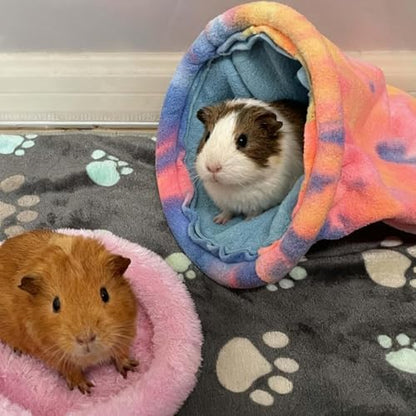 kathson 2PCS Guinea Pig Snuggle Sack,Soft Fleece Pet Sleep Sack Bag Hideout