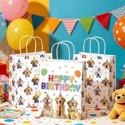 16Pcs Golden Retriever Birthday Party Favor Bags Dog Birthday Goodie Bags