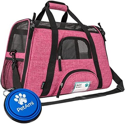 PetAmi Airline Approved Pet Carrier for Cats Small Dogs, Large Heather Pink