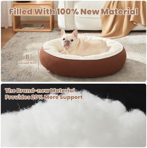 30 inches Soft Touch Fleece Donut Dog Bed for Medium Dogs,Coffee