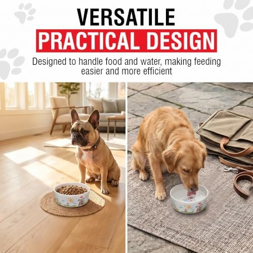 Loving Pets Dolce Moderno Dog Bowl – Modern Melamine Dog Food Bowl & Dog Water Bowl – Durable, Non-Slip Pet Dish for Small & Medium Dogs – Dishwasher Safe Dog Bowl (Large, 47 oz)