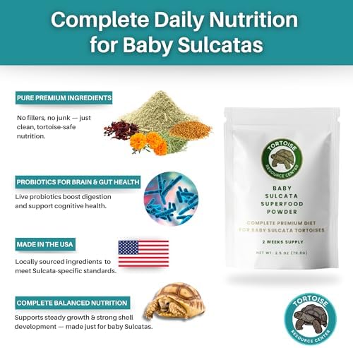 Baby Sulcata Food Powder with Calcium - Scientifically Formulated Diet for Healthy Growth - 2.5 oz Bag | 2 Week Supply