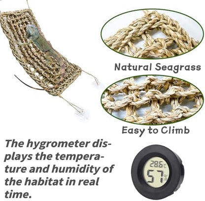 Tfwadmx Reptile Plants Decor,Bearded Dragon Hammock Vine Tank Accessories