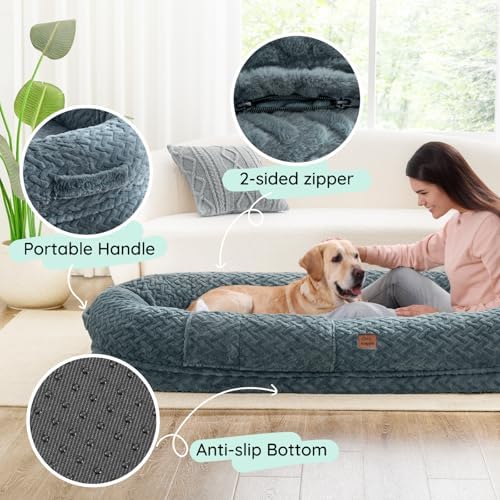 ChiXnuggle Faux Fur Washable Human Dog Bed Cover（Only Human Dog Bed）
