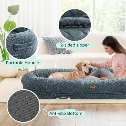 ChiXnuggle Faux Fur Washable Human Dog Bed Cover（Only Human Dog Bed）
