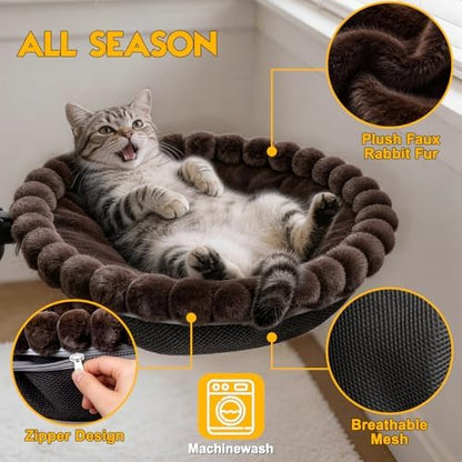 Cat Desk Bed Foldable Sunken Design, Space-Saving Circular Hammock