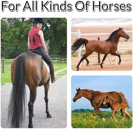 33.5 IN Long 1 LB Horse Tail Extension with Braided Horsehair Loop & Blunt Cut Bottom (Natural Black)
