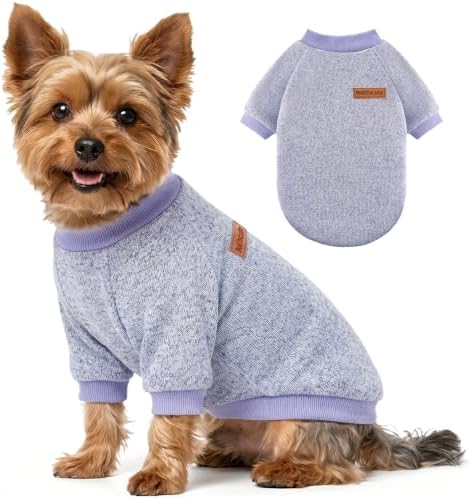 1 Pack Dog Sweaters for Small Dogs Girl Boy Winter Fleece Clothes Warm Soft Dog Sweatshirt Outfit for Dogs Cats Pet Apparel