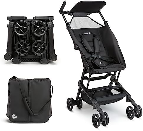 Munchkin Sparrow Travel Baby Stroller for Babies and Toddlers, Ultra Compact and Lightweight, Great for Airplane and Everyday Car Trips, Black