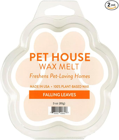 One Fur All Pet House Scented Wax Melts for Warmer - Long-Lasting Pet Friendly Plant Based Soy Wax Melts - Falling Leaves Pack of 2