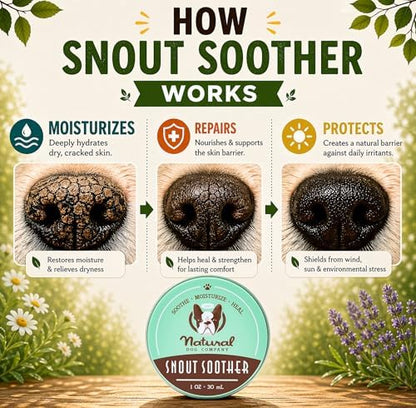 Natural Dog Company Snout Soother Dog Nose Balm – Moisturizer for Dry Crusty Noses, Summer Care for Outdoor Dogs, Hot Weather, Beach Days & Walks with Coconut Oil & Shea Butter, 2 oz Stick