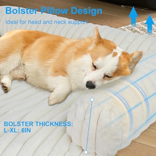 Dog Couch Bed, Couch Cover for Dogs Washable, Dog Bed for Couch(White, L)