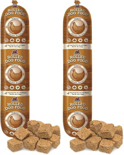 Redbarn Pet Products All-Natural Premium Rolled Dog Food, Chicken Recipe - Soft Semi-Moist Wet Formula for High Protein Diet, Training Rewards, & Treat Pill Concealer - 4 lb, 1 Count (Pack of 2)
