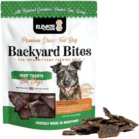 Elevate Pet Provisions Human Grade Air Dried Beef Jerky Dog Treats, 8 oz