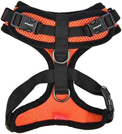 Puppia Authentic RiteFit Harness with Adjustable Neck Orange, Medium (Pack of 2)