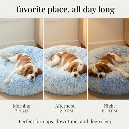 nononfish Cozy Small Dog Bed,Plush Donut Calming Pet Bed