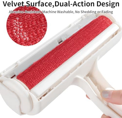 Pet Hair Remover Brush,2-in-1 Deshedding Tool & Lint Roller for Furniture,Carpet,Couch,Car Seats-Effective Dog & Cat Hair Brush for Grooming and Home Cleaning