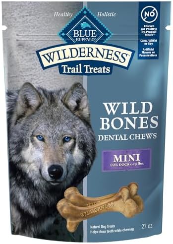 Blue Buffalo Wilderness Mini Dog Dental Chews, Grain-Free, 27 oz