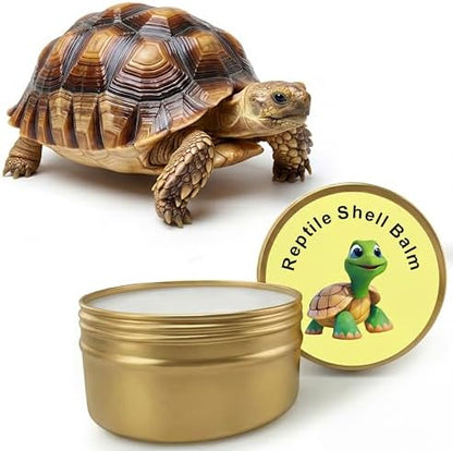 2.6 Oz Tortoise Shell Balm – Professional Dry, Cracked & Dull Shell Care Ointment & Conditioner for Sulcata, Russian & Hermann Tortoises – Natural Wax & Lanolin Formula