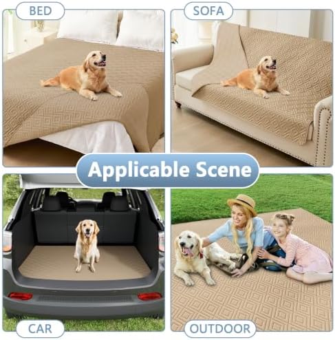 hyha Waterproof Reversible Dog Blanket, Pet Blanket for Sofa Couch