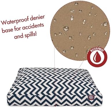 Majestic Pet Rectangular Dog Bed, X-Large, 50x42x5 in, Washable, Navy Blue