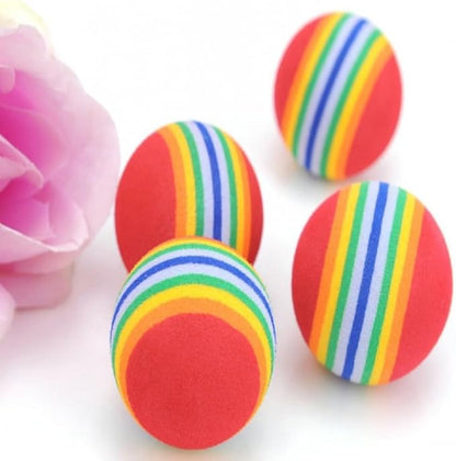 12PCS Foam Balls for Cats, Colorful Rainbow Cat Toy Sponge Balls Soft Pet Toy