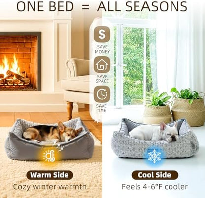 Reversible Dog Bed for Medium Size Dogs Large Cat Bed Washable 30x24x8 in