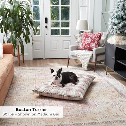 Happy Hounds Charlie Holiday Plaid Throw Pillow Dog Bed, Medium (42 x 30 in.)