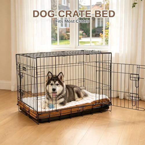 Orthopedic Dog Bed for Medium Dogs,Firm Egg Crate Foam,Nonslip Bottom,Brown