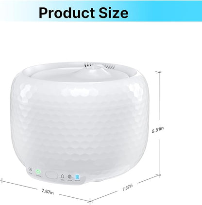 Automatic Cat Water Fountain 61oz/1.8L, Ultra Quiet Pump, BPA-Free & Detachable for Easy Cleaning, Includes 3 Replacement Filters (White, ABS)