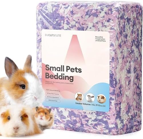 BUCATSTATE Hamster Bedding 15L, 99% Dust-Free Paper Bedding, Lavender