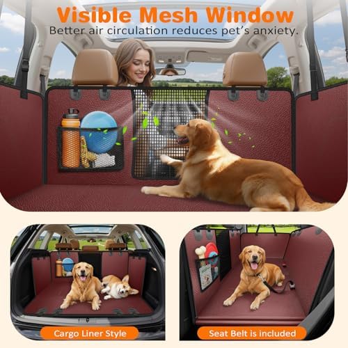 URPOWER Hard Bottom Dog Car Seat Cover for Back Seat, Waterproof Hammock