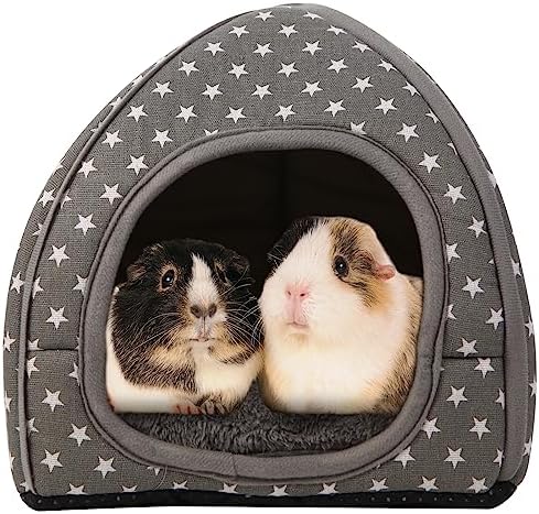 Cozy Guinea Pig Hideout Bed Soft Fleece Material Removable Cushion Washable and Dryer Friendly Perfect Cage Accessories for Rabbits Hamsters Hedgehogs