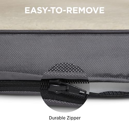 LE SURE Washable Egg Crate Foam Plush Dog Bed Cover, XL 44x32x3in, Grey