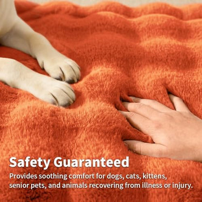 SOMAHE Plush Dog Bed Mat, Machine Washable, Large 35x27 Vibrant Orange