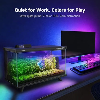 M1 5.3 Gallon Smart Fish Tank, App-Controlled Betta Aquarium Starter Kit