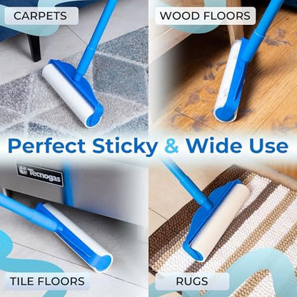 PetLovers Large Lint Roller with 3 Refills – 360 Total Sheets for Tackling Pet Hair, Extra Large Floor and Carpet Roller for Homes with Pets, Perfect for Floors, Furniture, and Loving Pet Owners