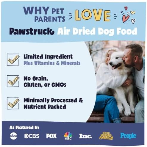 Pawstruck Air Dried Dog Food with Real Beef, Grain-Free, Made in USA, Vet Recommended, High Protein Limited Ingredient Full-Feed for All Breeds & Ages, 6lbs